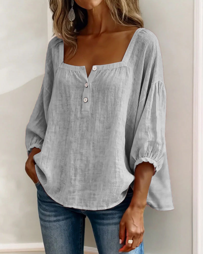 Fabiana - Casual Lantern Sleeve Blouse