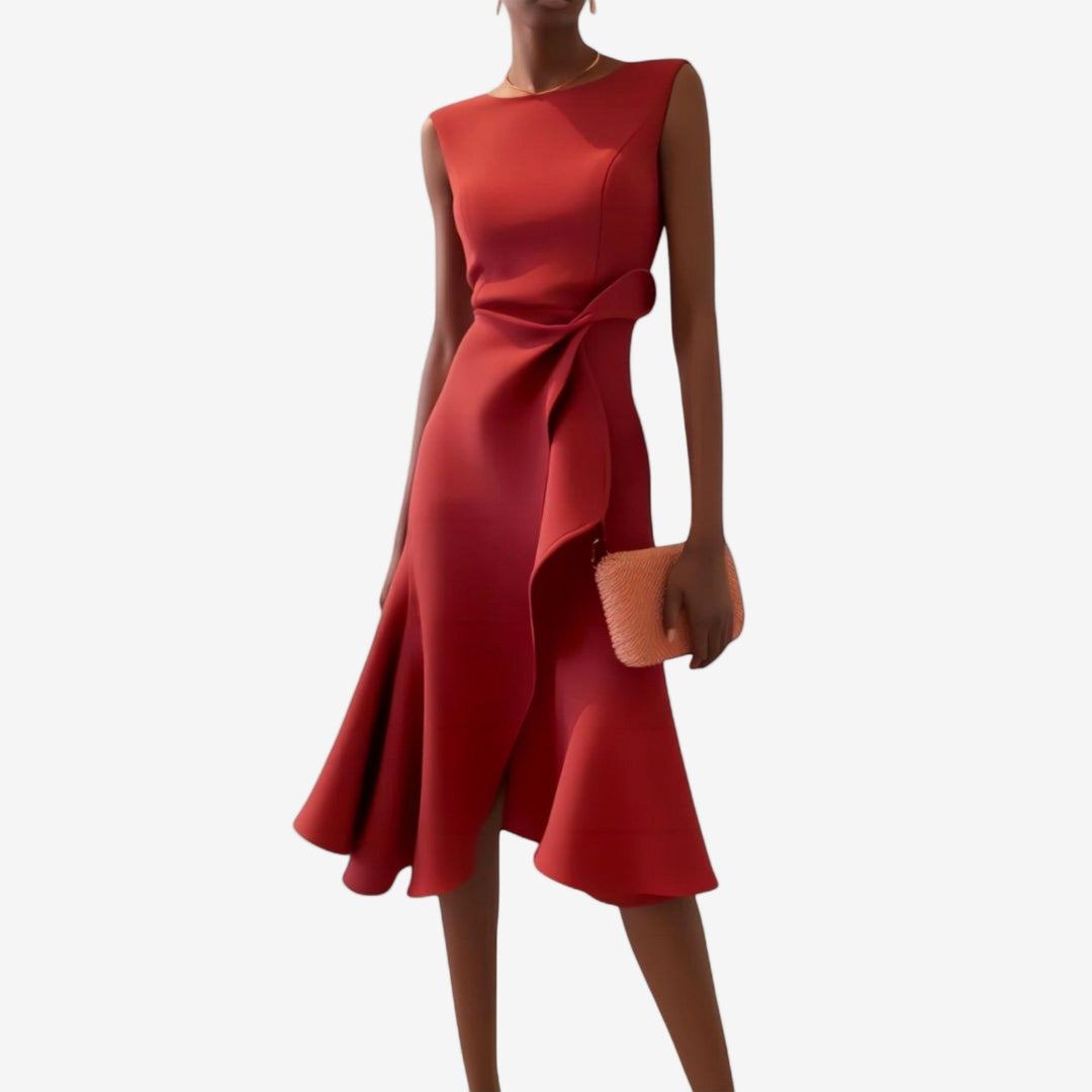 ELIANA - Elegant and Flowing Asymmetrical Midi Dress