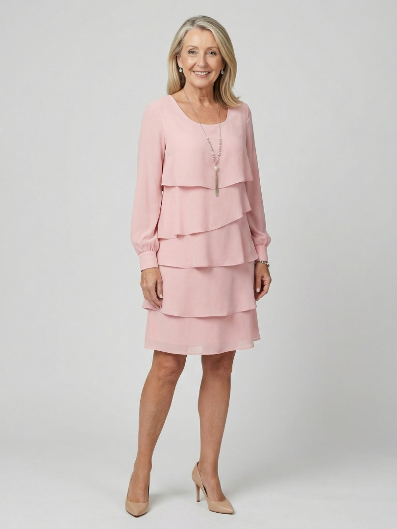 KIRAX - Clean Layered Knee Length Dress