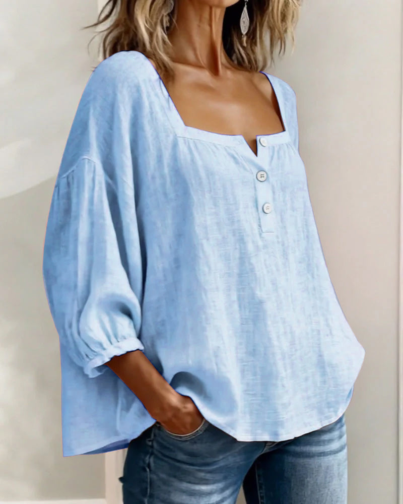 Fabiana - Casual Lantern Sleeve Blouse