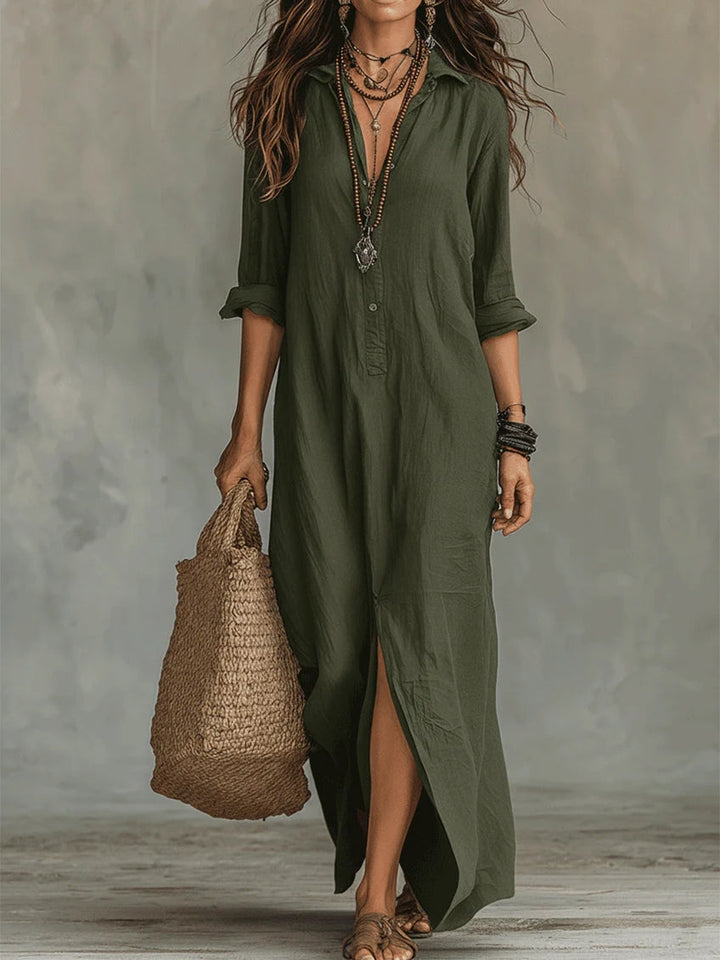 SOLVEGA - Airy Button Maxi Dress