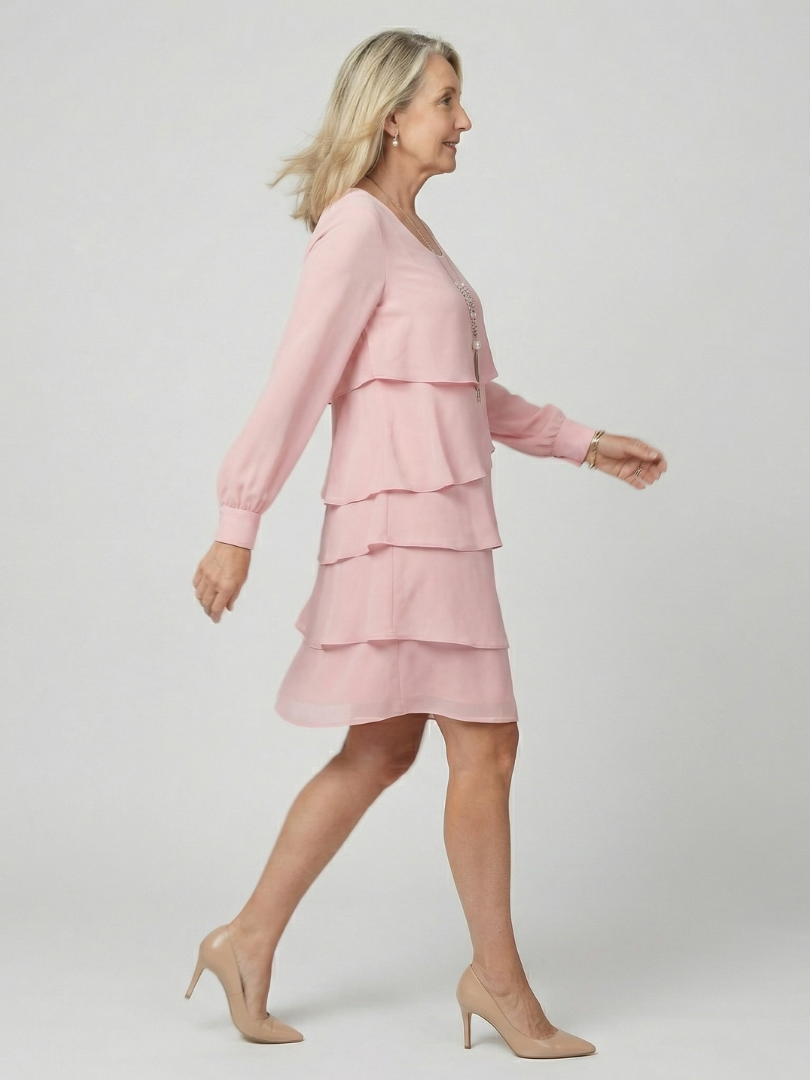 KIRAX - Clean Layered Knee Length Dress