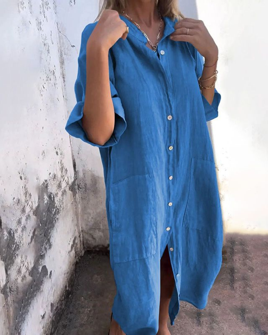 Valerie - Boho Flowy Linen Shirt