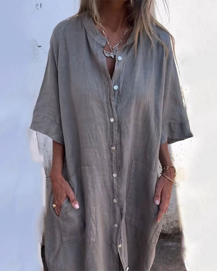 Valerie - Boho Flowy Linen Shirt