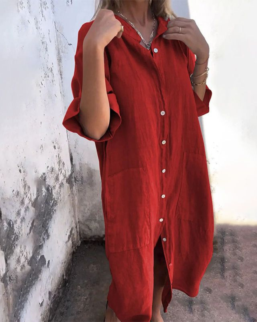 Valerie - Boho Flowy Linen Shirt