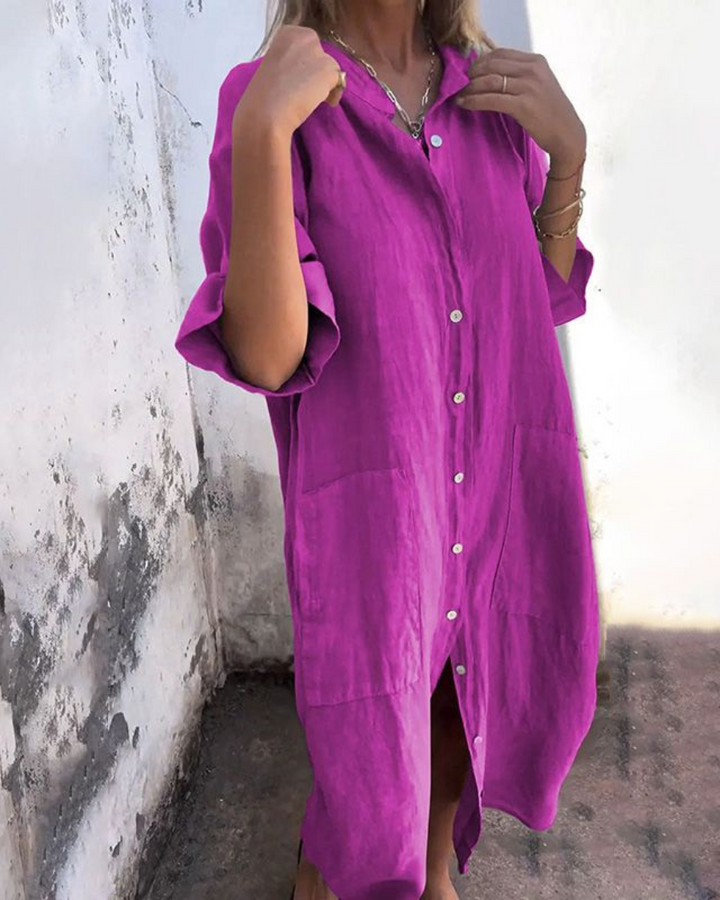 Valerie - Boho Flowy Linen Shirt
