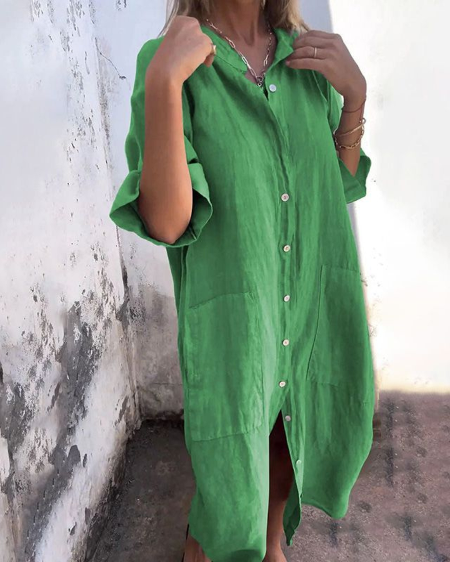 Valerie - Boho Flowy Linen Shirt