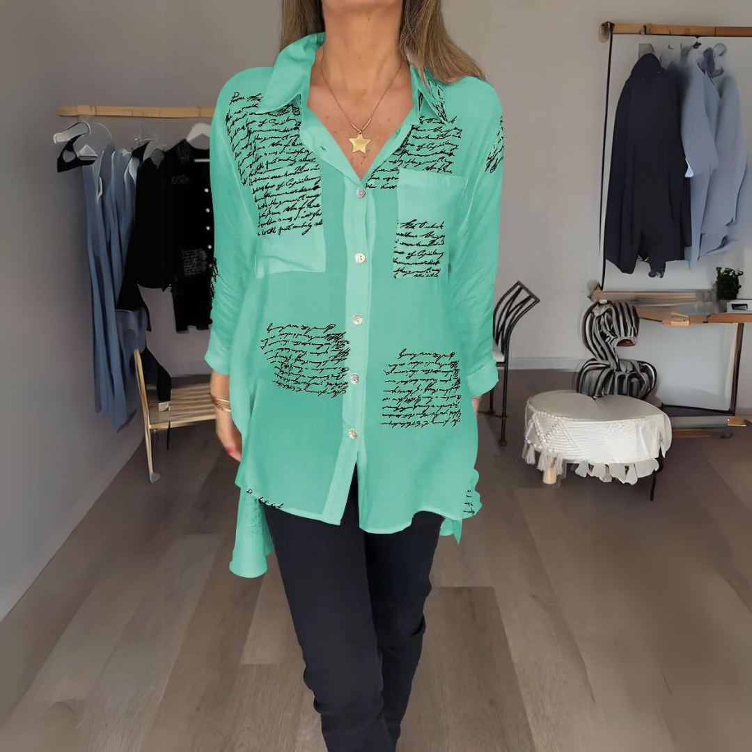 Zoey - Handwritten Button-Up Shirt