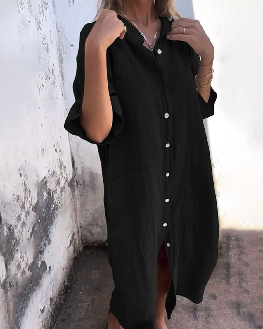 Valerie - Boho Flowy Linen Shirt