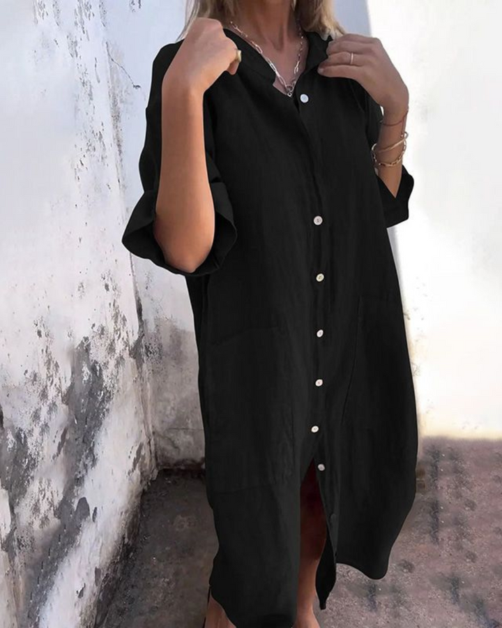 Valerie - Boho Flowy Linen Shirt