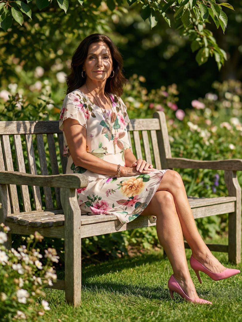 SACHA - Refined Petal Knee Length Dress