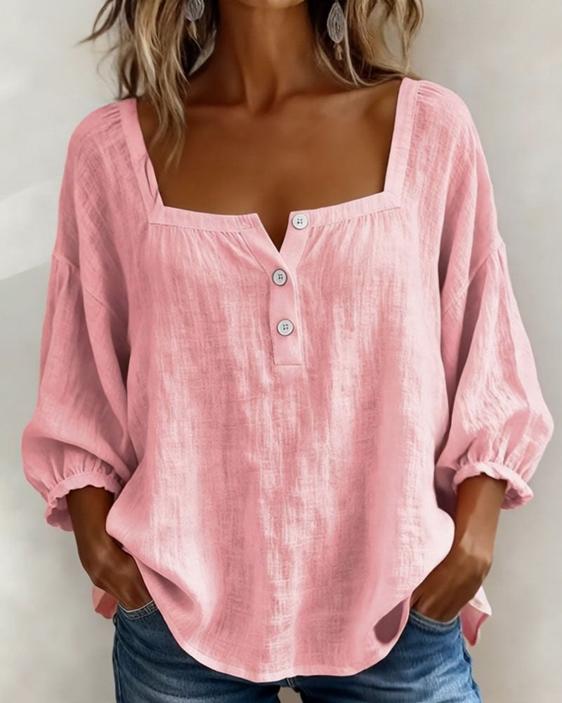 Fabiana - Casual Lantern Sleeve Blouse
