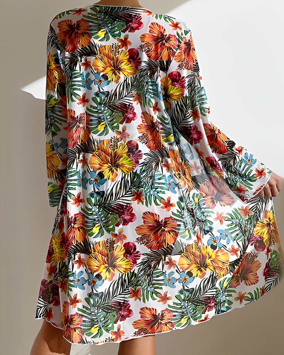 FLORA - Tropical Print Bikini Set with Cover-Up