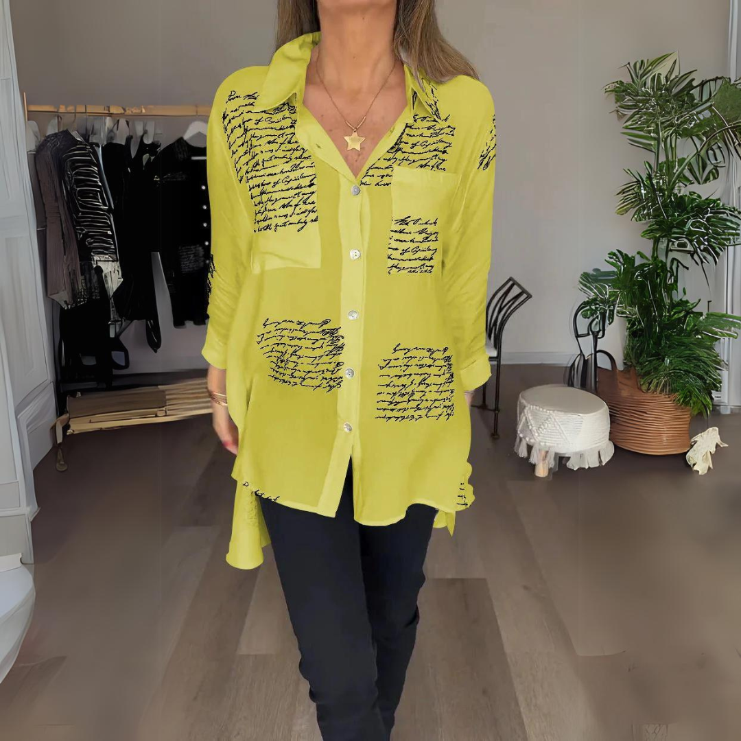 Zoey - Handwritten Button-Up Shirt