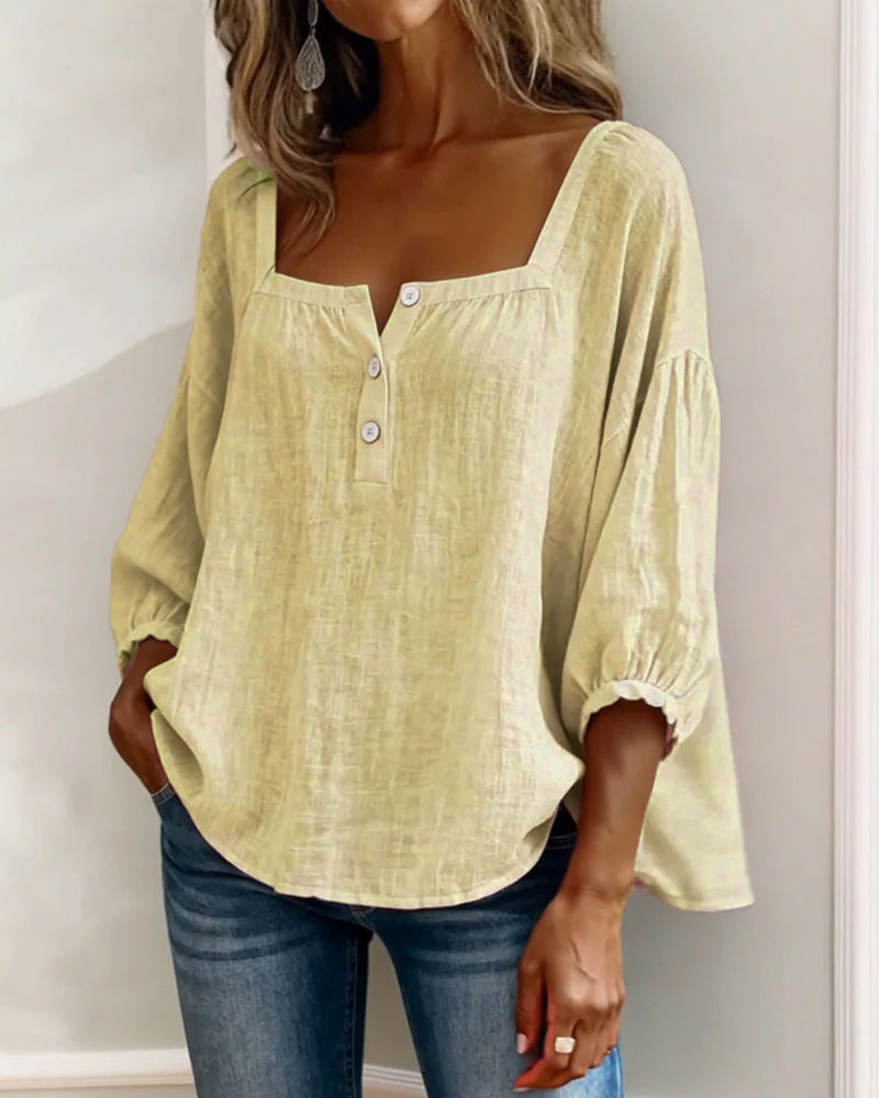 Fabiana - Casual Lantern Sleeve Blouse