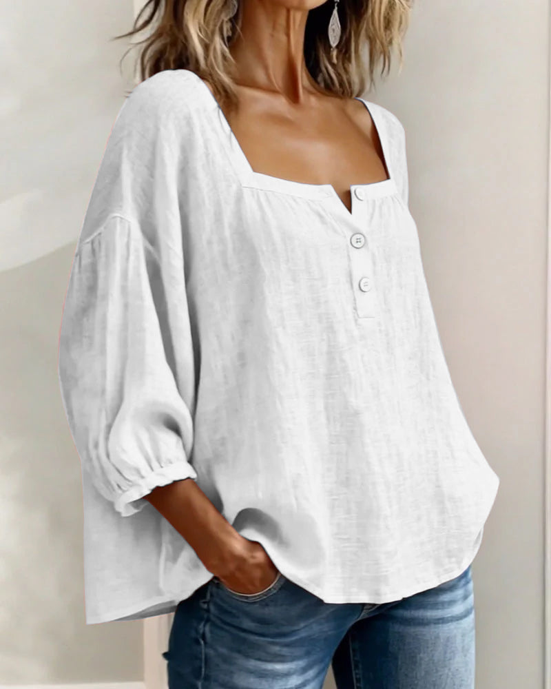 Fabiana - Casual Lantern Sleeve Blouse