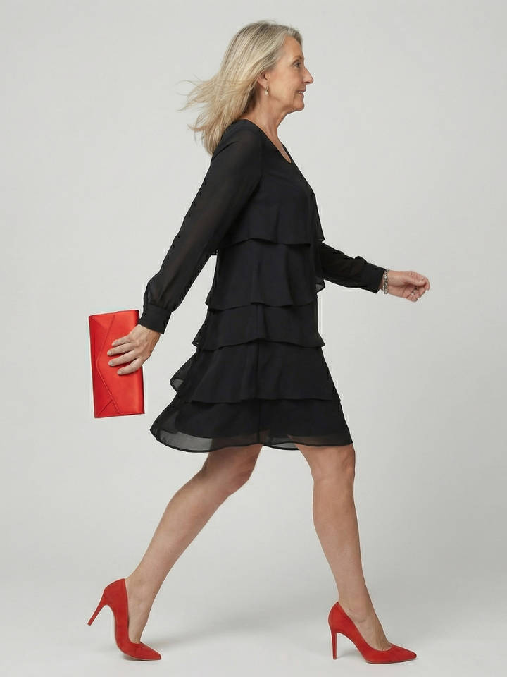 KIRAX - Clean Layered Knee Length Dress