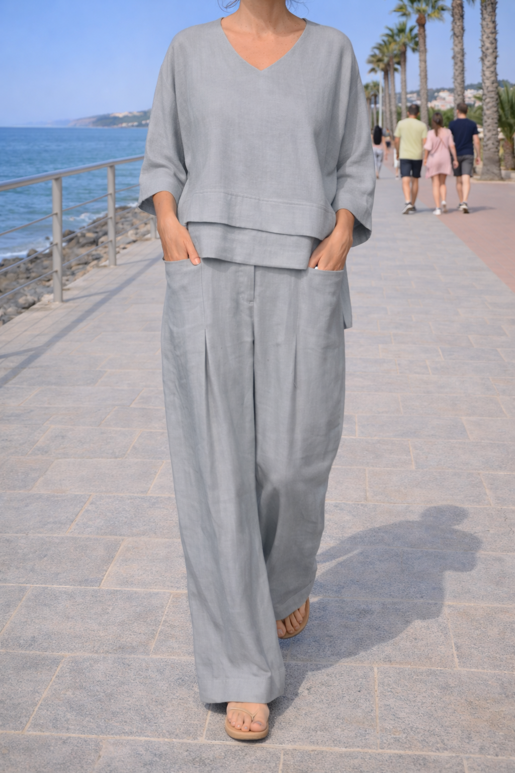 SANDRO - Breathable Asymmetrical Two-Piece Set