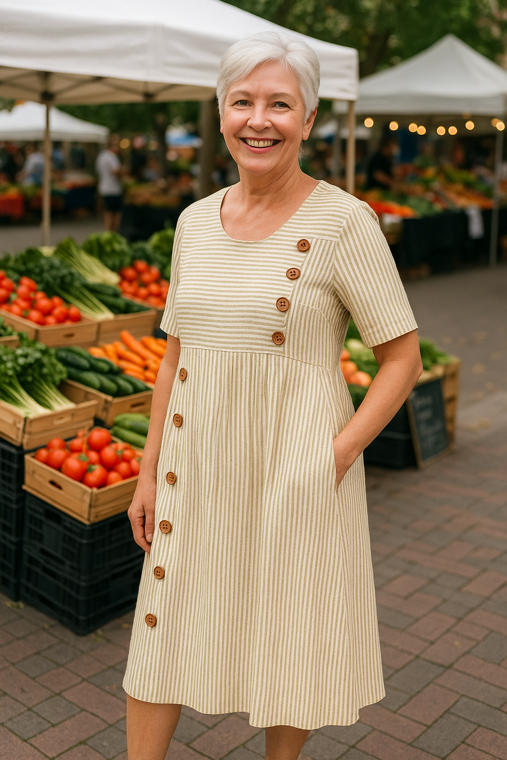 CHARLOT - Striped Midi Dress