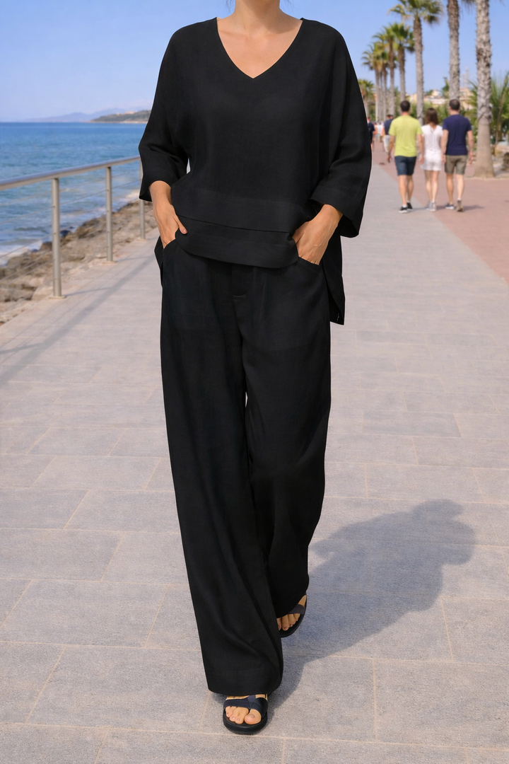 SANDRO - Breathable Asymmetrical Two-Piece Set