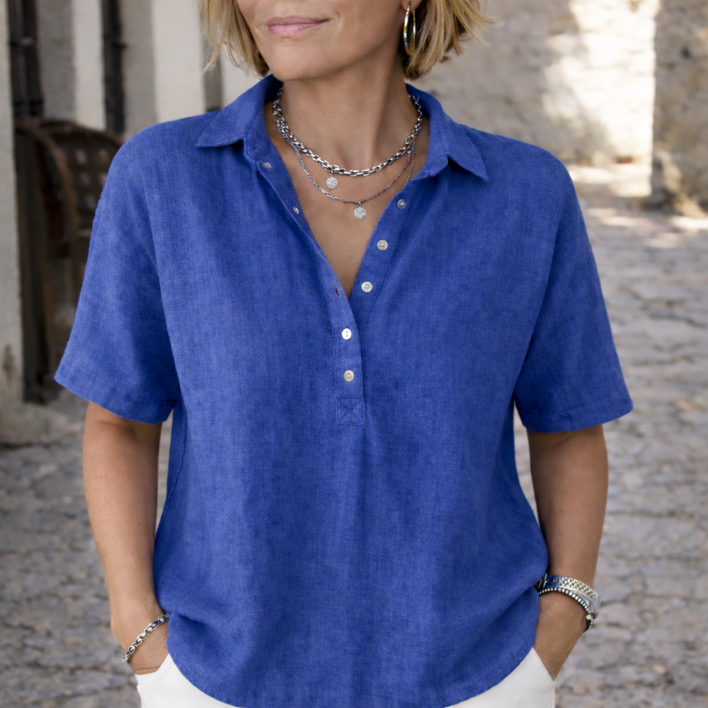 FLEUR - Elegant Button Collar Blouse