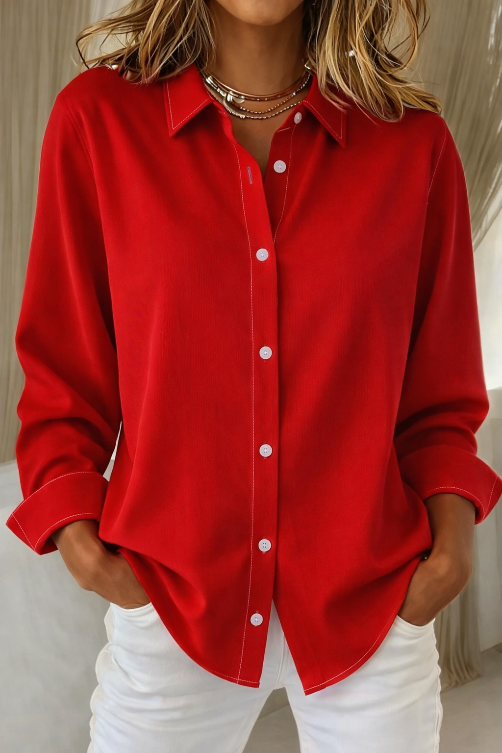 Sophie - Elegant Button Blouse