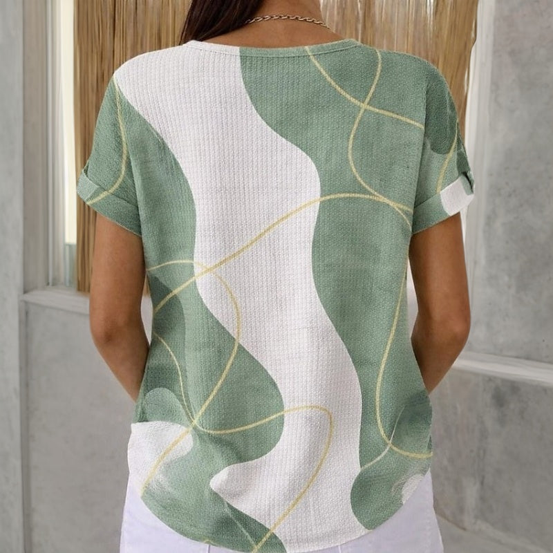 Dasha - Casual Color Block Blouse