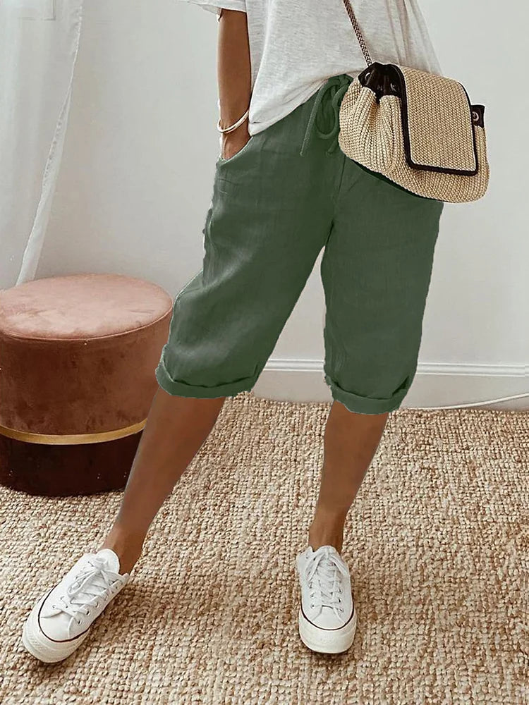 Emma - Cotton-Linen Women's Pants