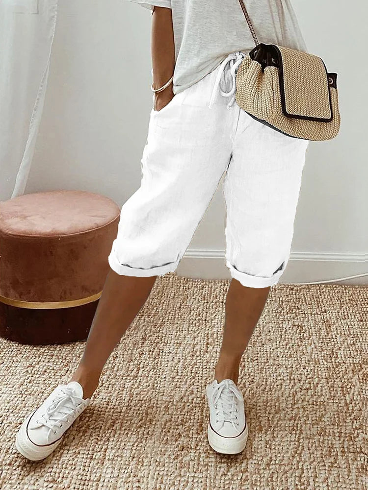 Emma - Cotton-Linen Women's Pants