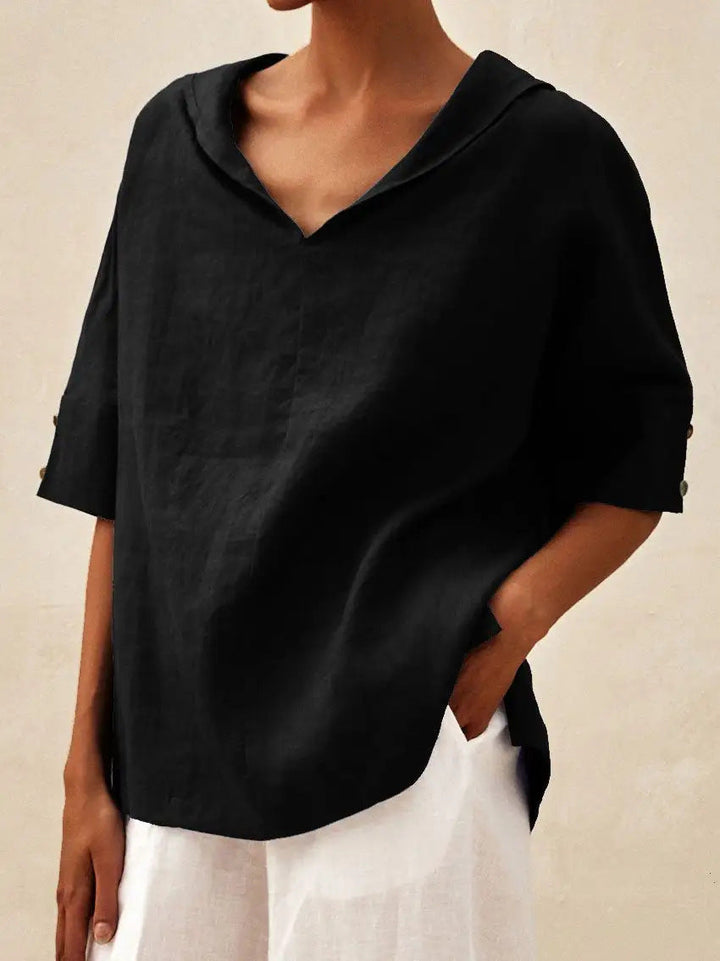 LOLA - Timeless Flowy V-Neck Blouse