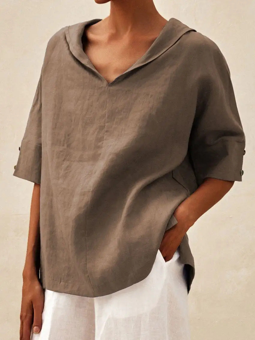 LOLA - Timeless Flowy V-Neck Blouse