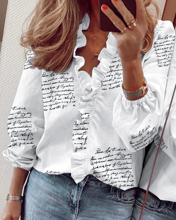 Enola - Feminine Blouse with Playful Ruffles