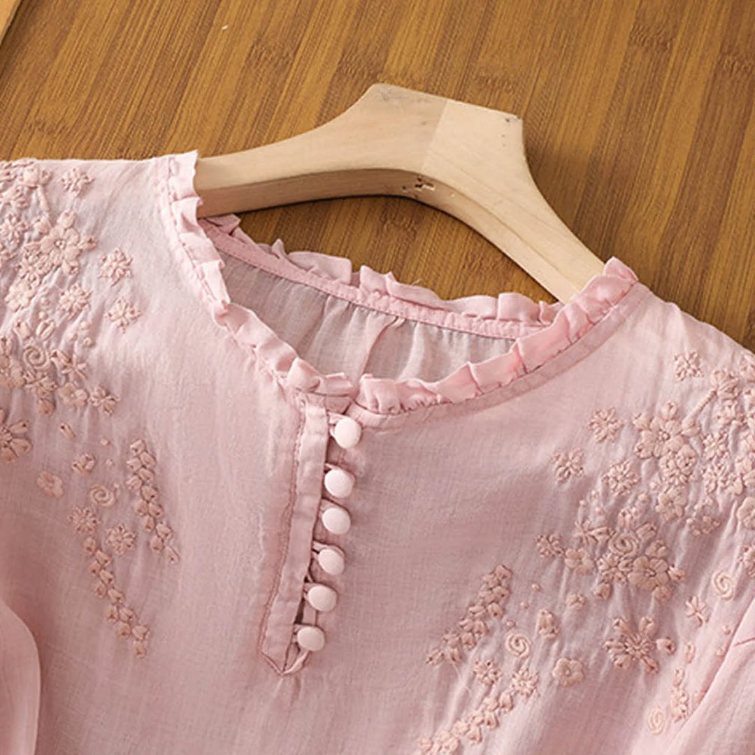 Pien - Floral Button-Front Blouse