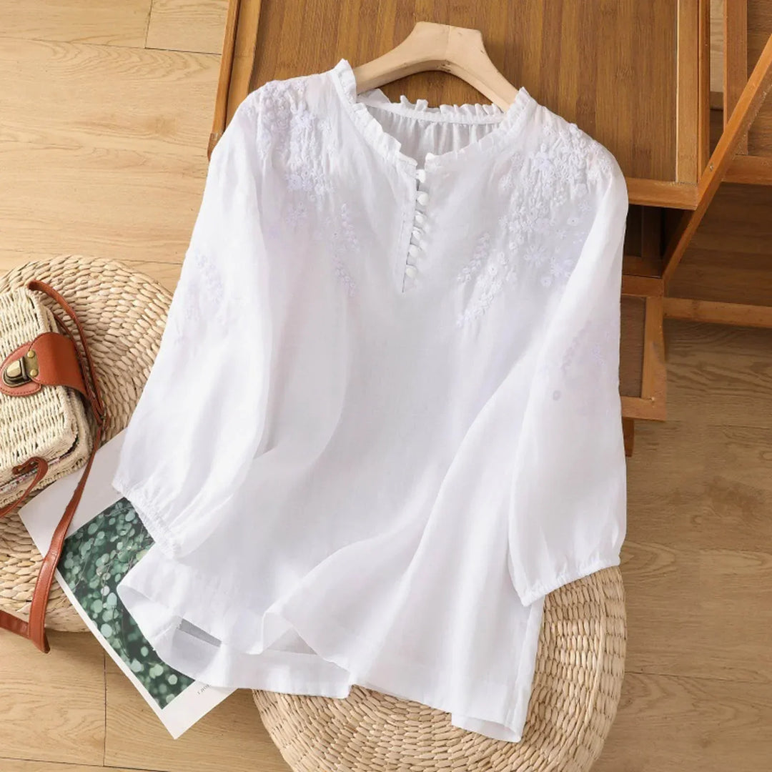 Pien - Floral Button-Front Blouse