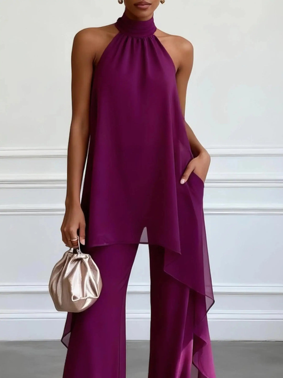 Viola - Elegant Halter Set with Trousers