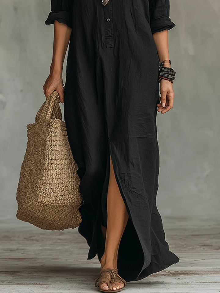 SOLVEGA - Airy Button Maxi Dress