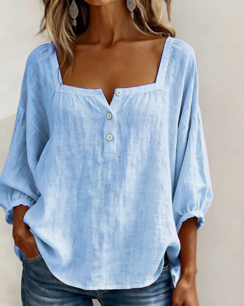 Fabiana - Casual Lantern Sleeve Blouse