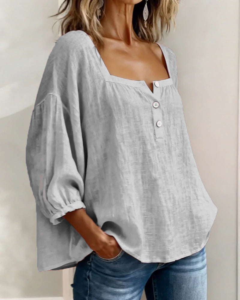 Fabiana - Casual Lantern Sleeve Blouse