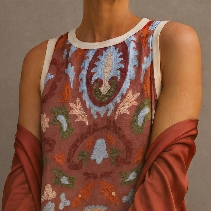 Daniela - Printed Maxi Dress with Matching Cardigan