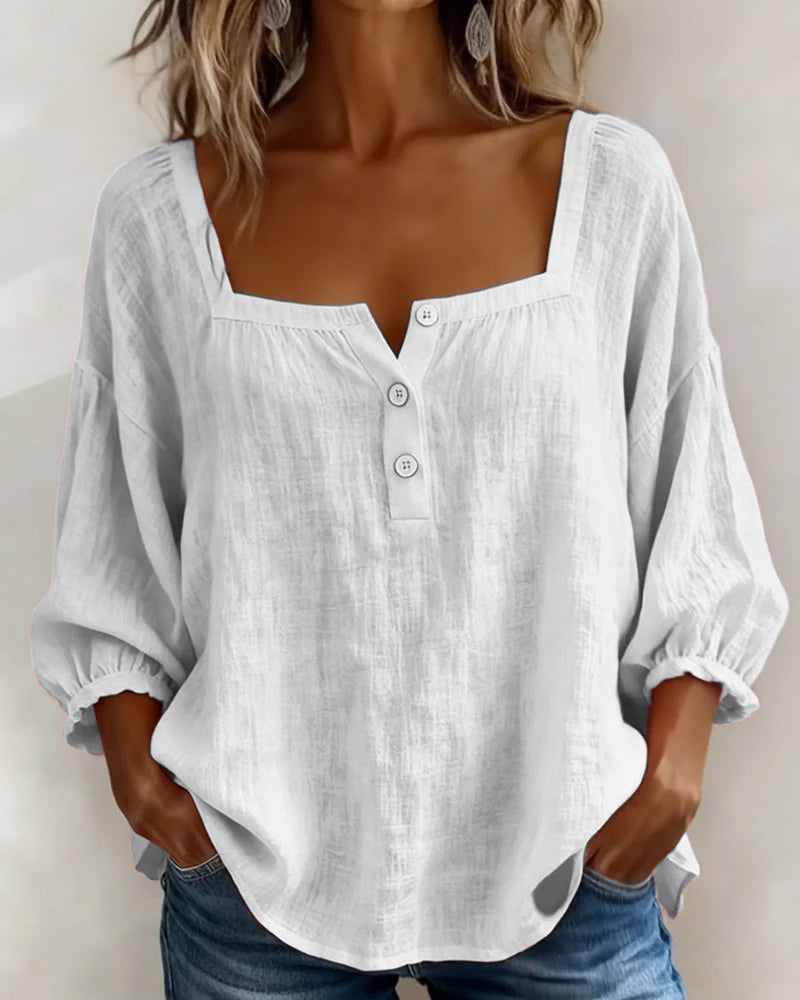 Fabiana - Casual Lantern Sleeve Blouse