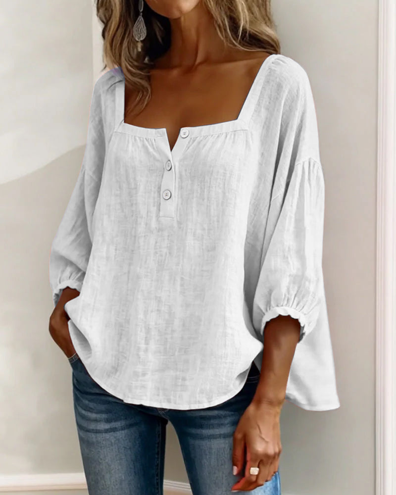 Fabiana - Casual Lantern Sleeve Blouse