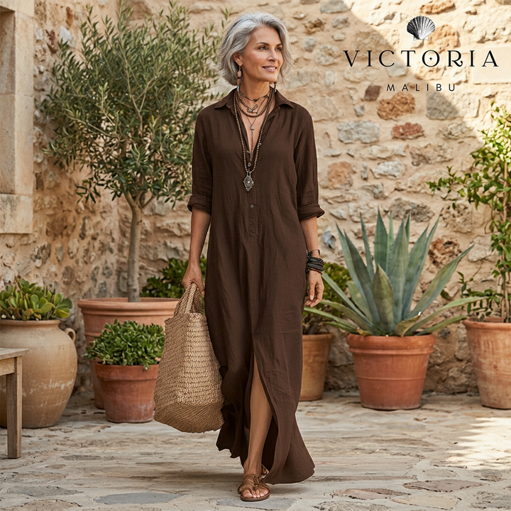 SOLVEGA - Airy Button Maxi Dress
