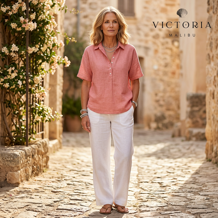 FLEUR - Elegant Button Collar Blouse