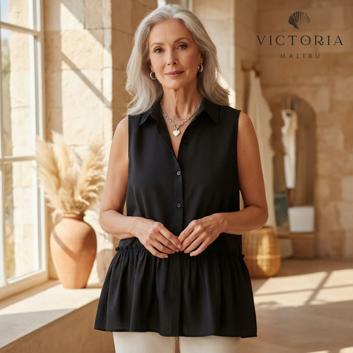 Aquira - Ruffle Buttoned Top
