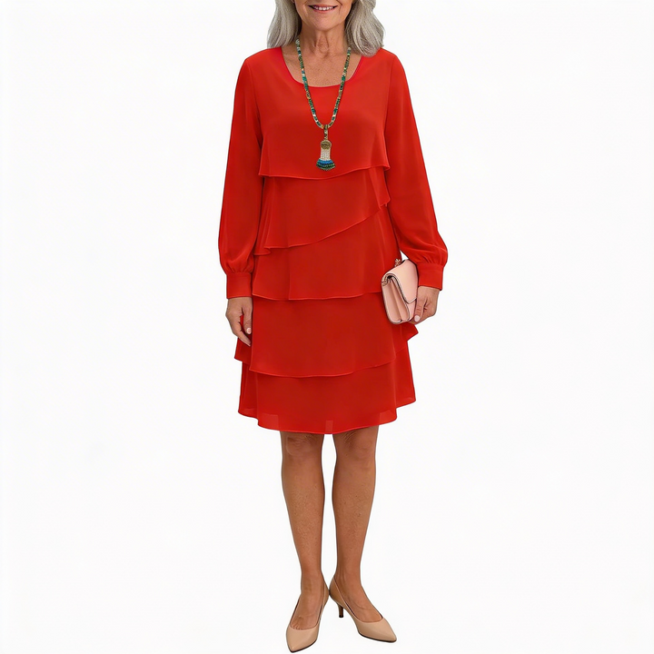 KIRAX - Clean Layered Knee Length Dress