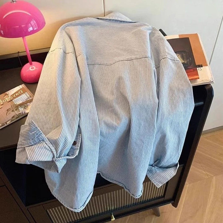 Chelsea - Casual Striped Button Blouse