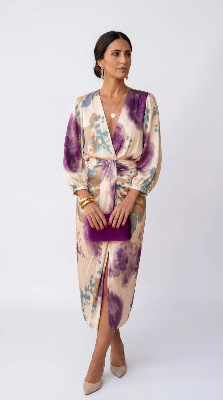 LARA - Elegant Floral Midi Dress