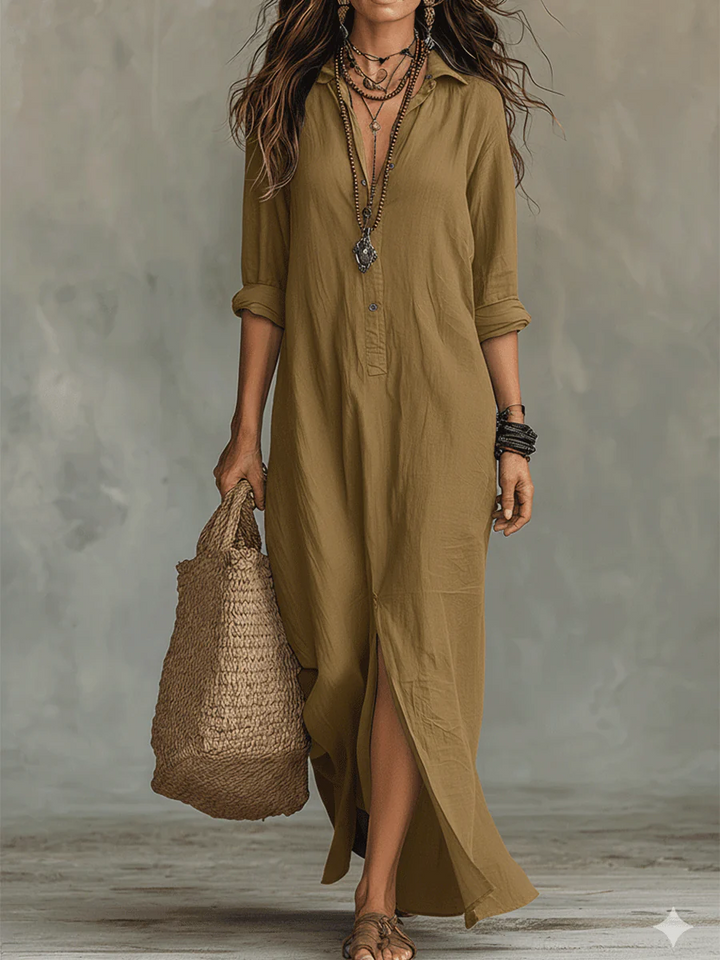 SOLVEGA - Airy Button Maxi Dress