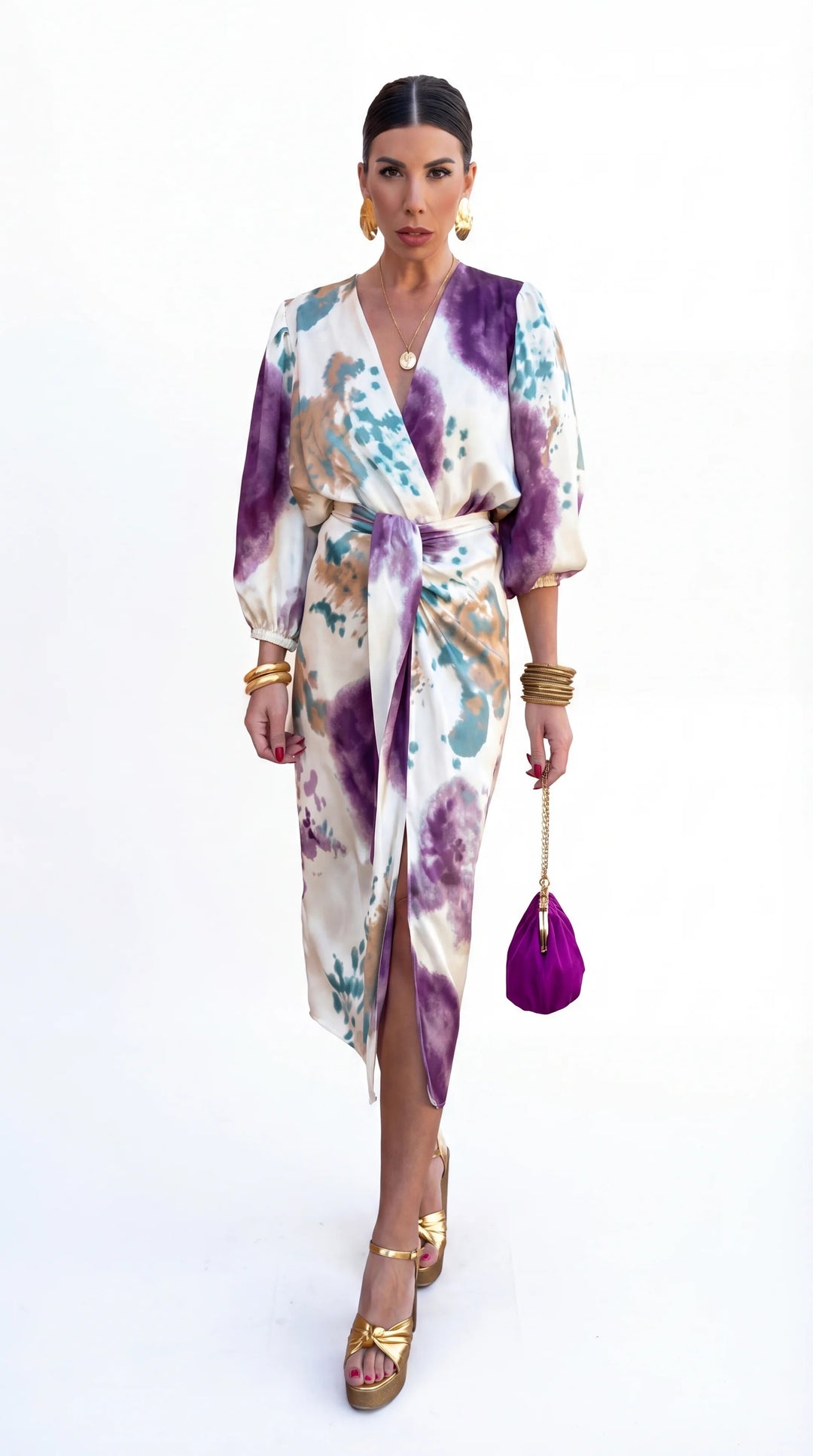LARA - Elegant Floral Midi Dress