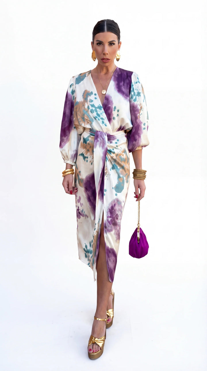 LARA - Elegant Floral Midi Dress